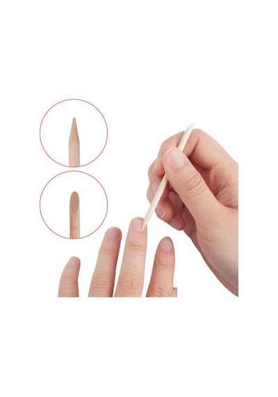 Nail Art Pedikür Peeling Çift Uçlu Tırnak Tırnak Eti İtici Pedikür İtici Turuncu Ahşap Çubuklar 05