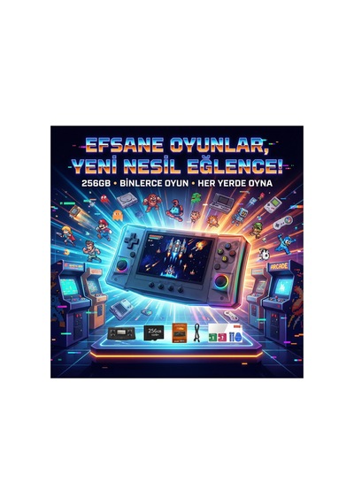 Retro Arcade R50 Arkos 2.0 +50.000 Oyunlu El Konsolu 256 Gb