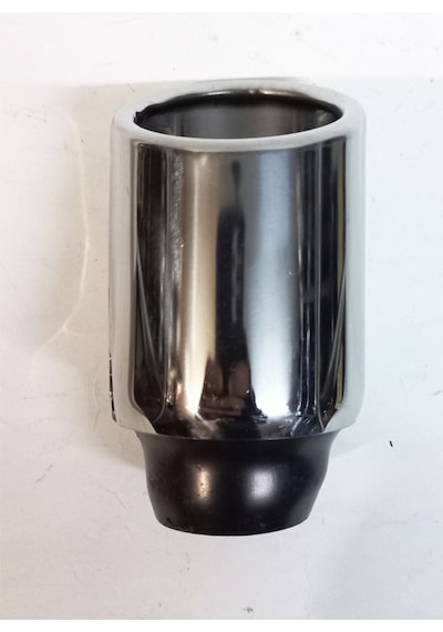 60 Mm. Paslanmaz Krom İçi Boş Önü Kesik Yuvarlak Tekli Egzoz Eksoz Ucu