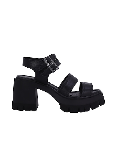 Albishoes Albini 26y10883 Hakiki Deri Topuklu Kadın Sandalet Siyah