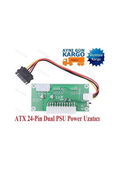 Atx 24-Pin Dual Psu Power Uzatma Kablosu 5135P Çevirici Uzatıcı I