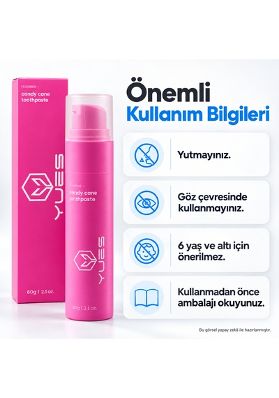 Yues Florürlü Pompalı Diş Macunu Candy Cane Aromalı 60 G Beyazlatma