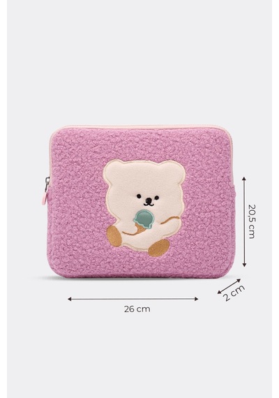 Mussen Teddy Bear Tablet Kılıfı 10 & 11 İnç Uyumlu Pembe
