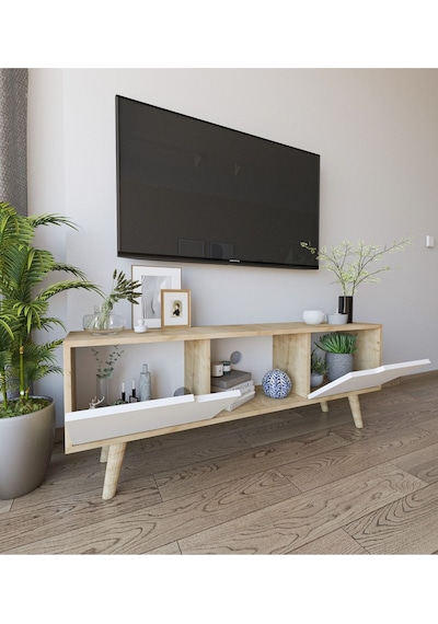 Siena Ahşap Ayaklı Tv Ünitesi Safir Meşe-beyaz Televizyon Konsolu 140 Cm Ekonomik Modül Sehpa Siena Ahşap Ayaklı Tv Ünitesi Safir Meşe-beyaz Televizyon Konsolu 140 Cm Ekonomik Modül Sehpa