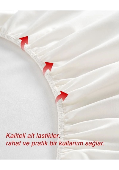 Krem Penye Lastikli Çarşaf Pamuklu Kumaş Tek/çift Kişilik