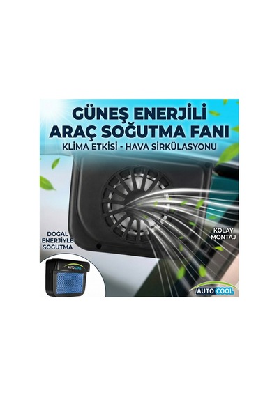 Yazlık Kullanım Ferah Sürüş Buğu Önleyici Auto Cool Güneş Enerjisiyle Çalışan Araç İçi Soğutucu