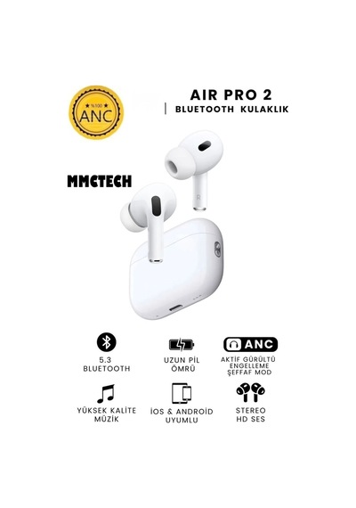 Pro 2 Ios Ve Android Uyumlu Bluetooth Kulaklık Süper Kalite Anc Özelikli Beyaz1 - 570668141