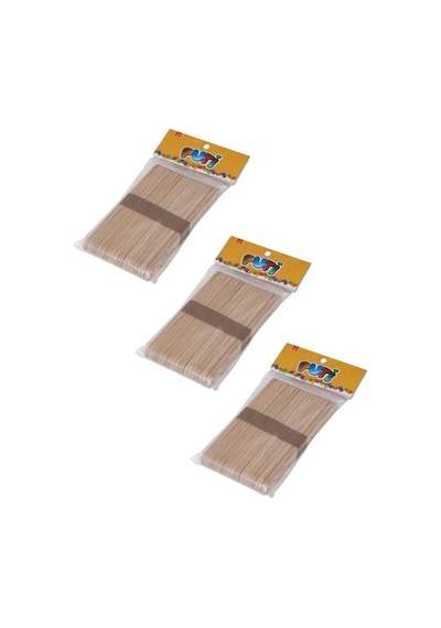 Puti Ahşap Natural Çubuk 50 Li 4612 3 Lü Set