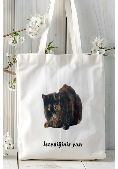 Art Hediye Exotic Shorthair Kedi Kişiye Özel Baskılı Bez Çanta Omuz Çantası Desen 6 Çok Renkli