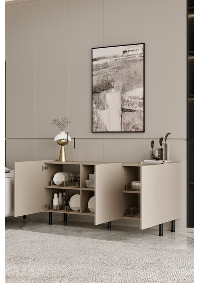 Hitit Konsol 140 Cm 100% Mdf Metal Ayak Kumtaşı
