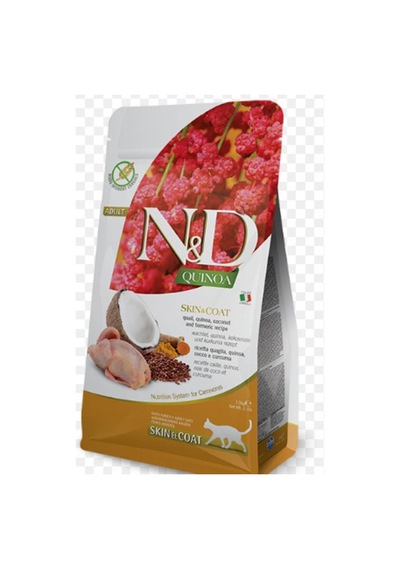 N&D Quinoa Skin & Coat Bıldırcın & Hindistan Cevizi & Zerdeçal Kedi Maması 5 kg
