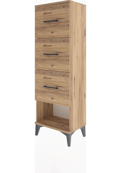 Arges Dolap 3 Çekmeceli 44x30x134 Çam-çam Atlas Çam