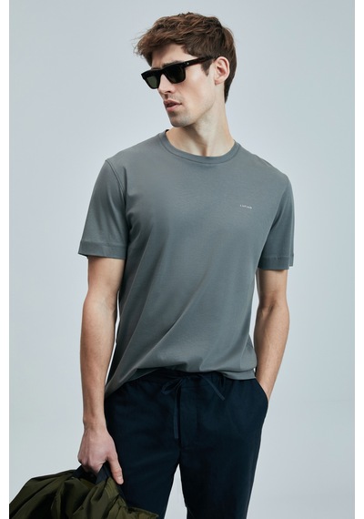 Lufian Bran Modern Grafik T- Shirt Koyu Yeşil Koyu Yeşil 111020262100610 Koyu Yeşil