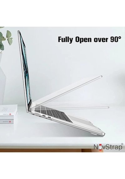 NovStrap Apple Uyumlu MacBook Air 13.6 inç 2022 M2 Çip A2681 Kılıf Sert Rubber Parlak Kapak Koruyucu