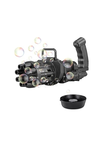 Pilli Köpüklü Oyuncak Tabanca Köpük Makinesi Bubble Machine Siyah 500 Ml Köpük