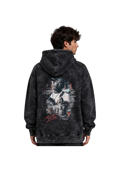 Sevbano Tupac 2pac Rapper Şarkıcı Baskılı Unisex Oversize Yıkamalı Premiu Siyah