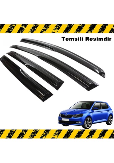 Skoda Fabia Mügen Cam Rüzgarlığı 2014-2020 Arası 4 Lü Set N11.19023