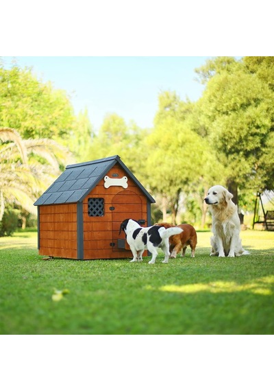 Isı Yalıtımlı Ahşap Köpek Kulübesi Large