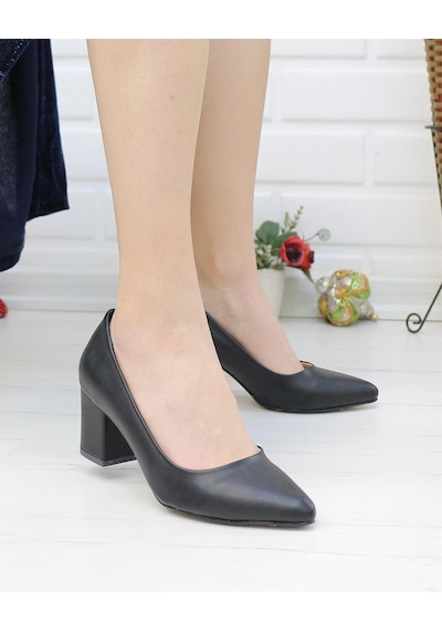 Nesil Shoes Bln 410 Siyah Günlük Topuklu Kadın Ayakkabı-siyah Siyah