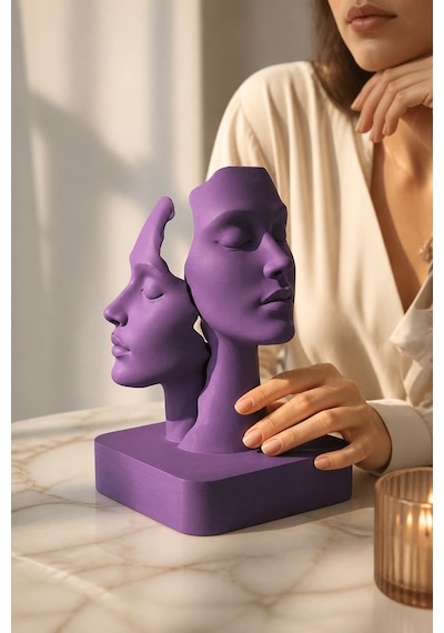 İkiliğin Yüzleri Figürlü Minimalist Dekoratif Biblo 01365693