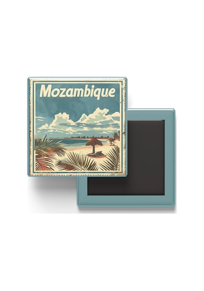 9x9 Cm Buzdolap Magnetleri - Mozambik - Mozambique - 2'li Pul Temalı Set