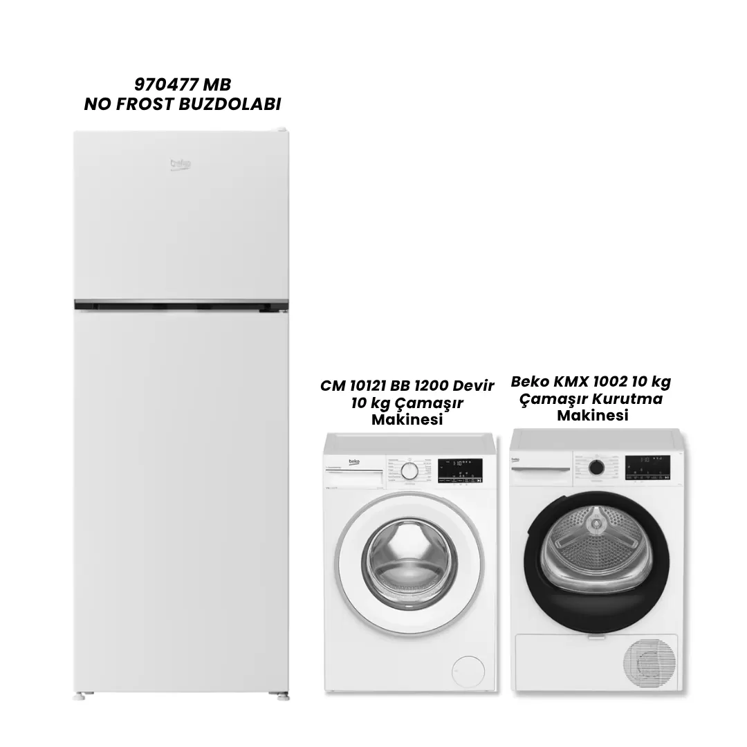 Beko 970477 MB - CM 10121 - KMX 1002 Beyaz Eşya Setleri