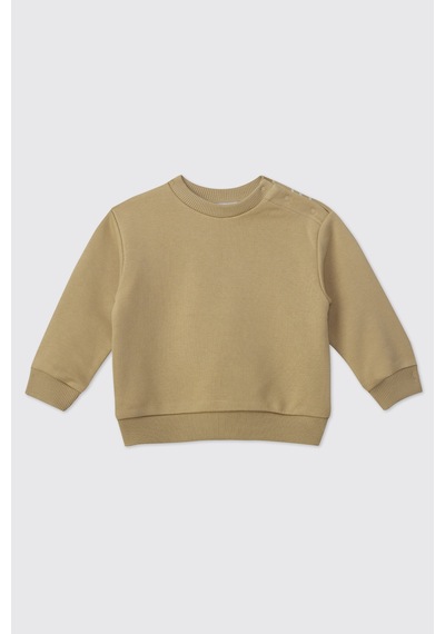 Panço Erkek Bebek Bisiklet Yaka Baskı Detaylı Bej Sweatshirt 2621bb08010 Krem