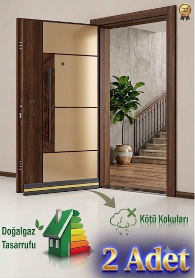 2 Adet Siyah Kapı Altı Rüzgar Önleyici Boşluk Kapatma Böcek Ses Isı Yalıtımı Kapı Pencere İzolasyon 1