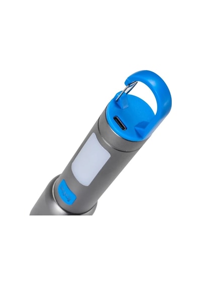 Bix Bx1010fl Zoom Özellikli Şarjlı El Feneri 500 Lümen 500 Menzilli Cob Yan Işıklı Type-c Gri