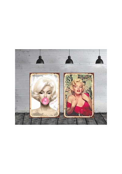 Marilyn Monroe Tasarımlı 2 Adet 20 X30 Cm Adet Ahşap Tablo 115 Çok Renkli - 743298433 Çok Renkli