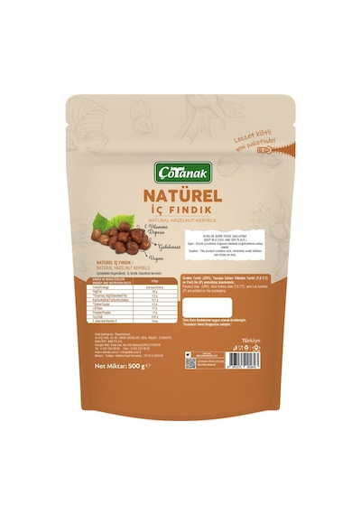 Çotanak Naturel İç Fındık 500 G