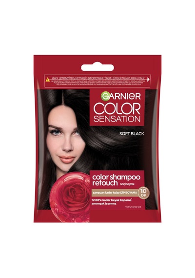 Garnier Color Shampoo Retouch Şampuan Kolaylığında Dip Boyası, Siyah 2.0 40 Ml - 6 Adet Tarı