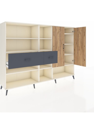 Hyperion Dolap 10 Raflı 2 Çekmeceli 2 Kapaklı 220x44x163 Aytaşı-ç Aytaşı-çam/antrasit Hyperion Dolap 10 Raflı 2 Çekmeceli 2 Kapaklı 220x44x163 Aytaşı-ç Aytaşı-çam/antrasit