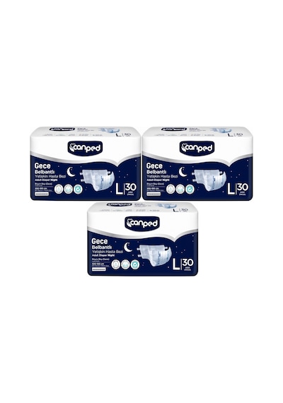 Canped Yetişkin Bezi Bel Bantlı Gece Night L -büyük -large 60 Adt