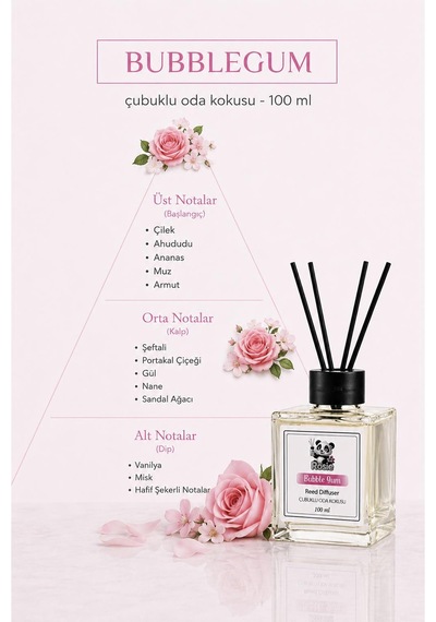 3'lü Bubblegum Çubuklu Oda Kokusu 100 Ml Fresh