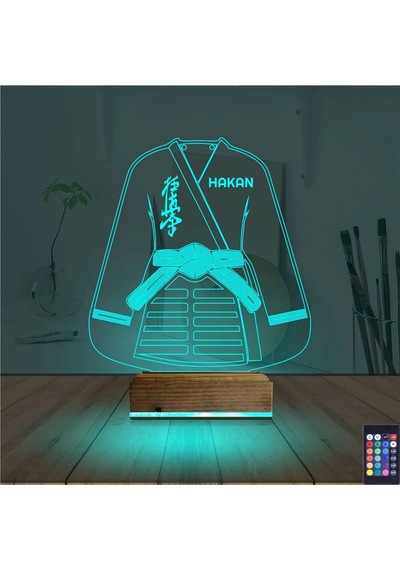 Luvivia Karate Tekvando Judo Kişiye Özel 3d Lamba - Masa Gece Lambası Şeffaf