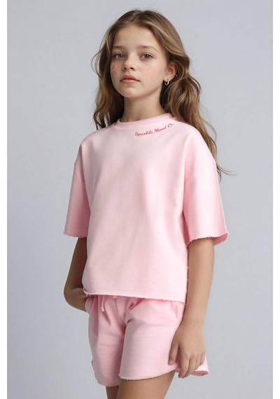 Defacto Sweatshirt Kumaşı 2li Takım Kız Çocuk H5745a826smpn186 Pembe-pn186