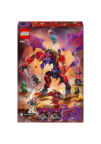 LEGO® NINJAGO® Thunderfang Kaos Ejderhası 71832 - 8 Yaş ve Üzeri Çocuklar için 6 Ninja Minifigürü İçeren Yaratıcı Oyuncak Yapım Seti (668 Parça)