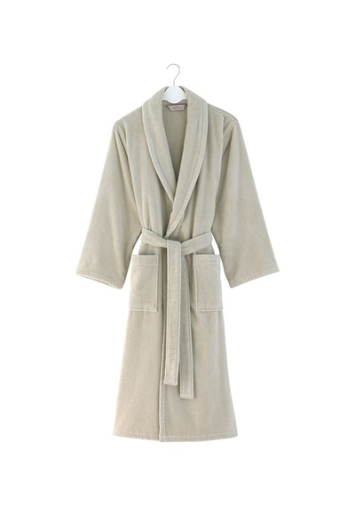 Soft Cotton Micro Bornoz Ekru