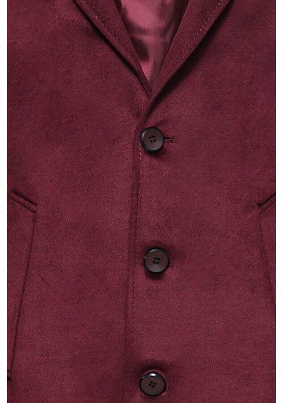 Wessi Bordo Sivri Yaka Slimfit Kaban 001