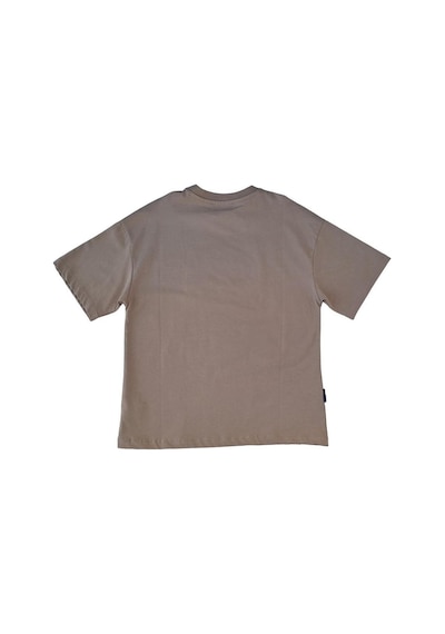 Zekids Erkek Çocuk Pamuklu Oversize Şapkalı Tshirt-12902-bej Bej