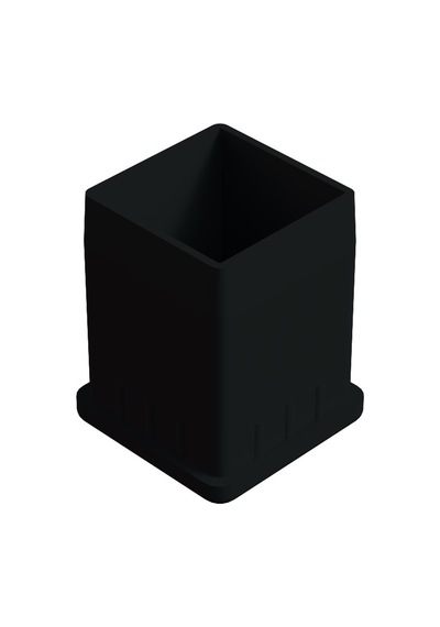Cateksss 40x40 Mm Düz İç Profil Tapası 2 Mm Uzun Siyah - 6 Lı Paket