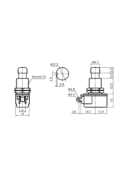 Ayak Pedal Basma 0-1 Metal Buton 2 Pin Yaylı
