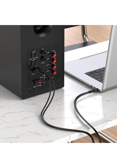 Kablo Aux Audio 3.5mm To Çift Rca Aux Standart Ses Kablosu 3.5mm Kulakık Çıkışlı Tablet Bilgisayar Telefon Ve Mp3