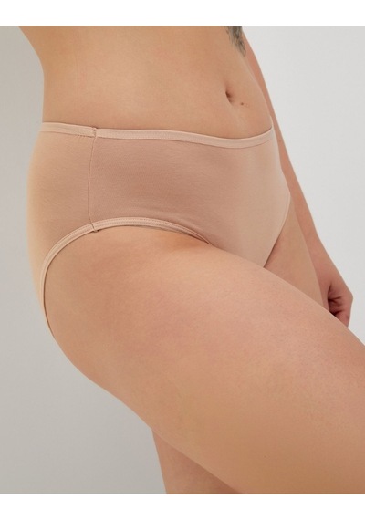 Alya Underwear  Kadın Pamuklu Bato Kesim Külot - 3 Adet Beyaz - 3'lü Paket Ten