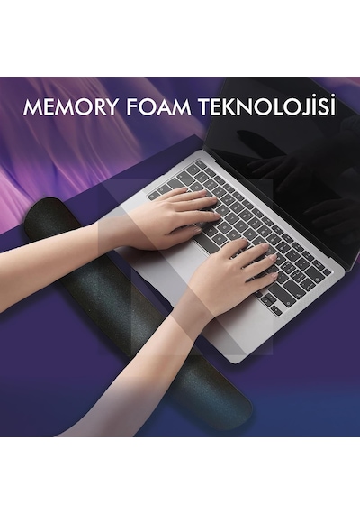 Tr Mp03 - Memory Klavye Bilek Destek Pedi Yumuşak, Ergonomik, Klavye Önü El Bileği Dinlendirme Pedi