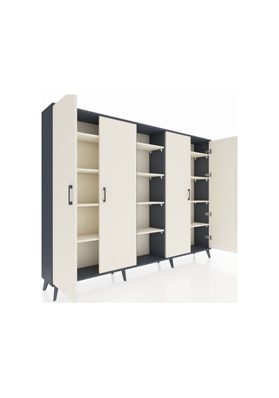 Arges Dolap 12 Raflı 4 Kapaklı 220x30x163 Antrasit-aytaşı Aytası - Antrasıt