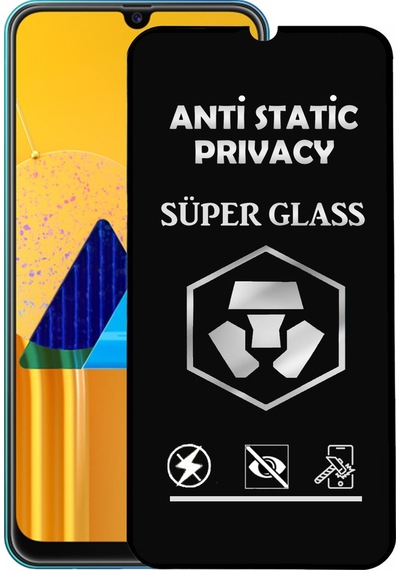 Samsung Galaxy Uyumlu M30s Tam Kaplayan Anti Statik Hayalet Süper Temperli Cam Ekran Koruyucu