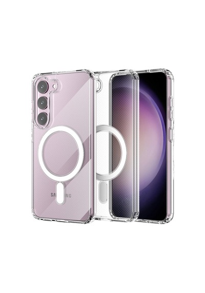 Samsung Galaxy Uyumlu - S23 Kılıf Magneticsafe Şeffaf Silikon - Şeffaf