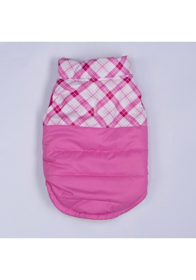 Pembe Plaid Ekose Desen Yelek Köpek Yeleği Köpek Kıyafeti Köpek Yağmurluk